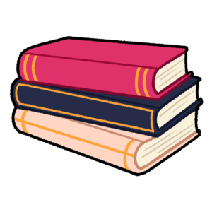 A stack of three vintage style books